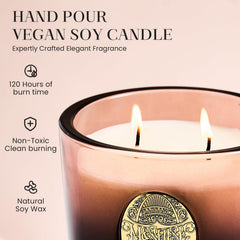 M&SENSE 19.8 oz candle vessel close-up highlights premium wax and clean burn