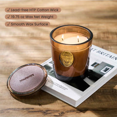 M&SENSE hot cocoa brown candle as a stylish centerpiece