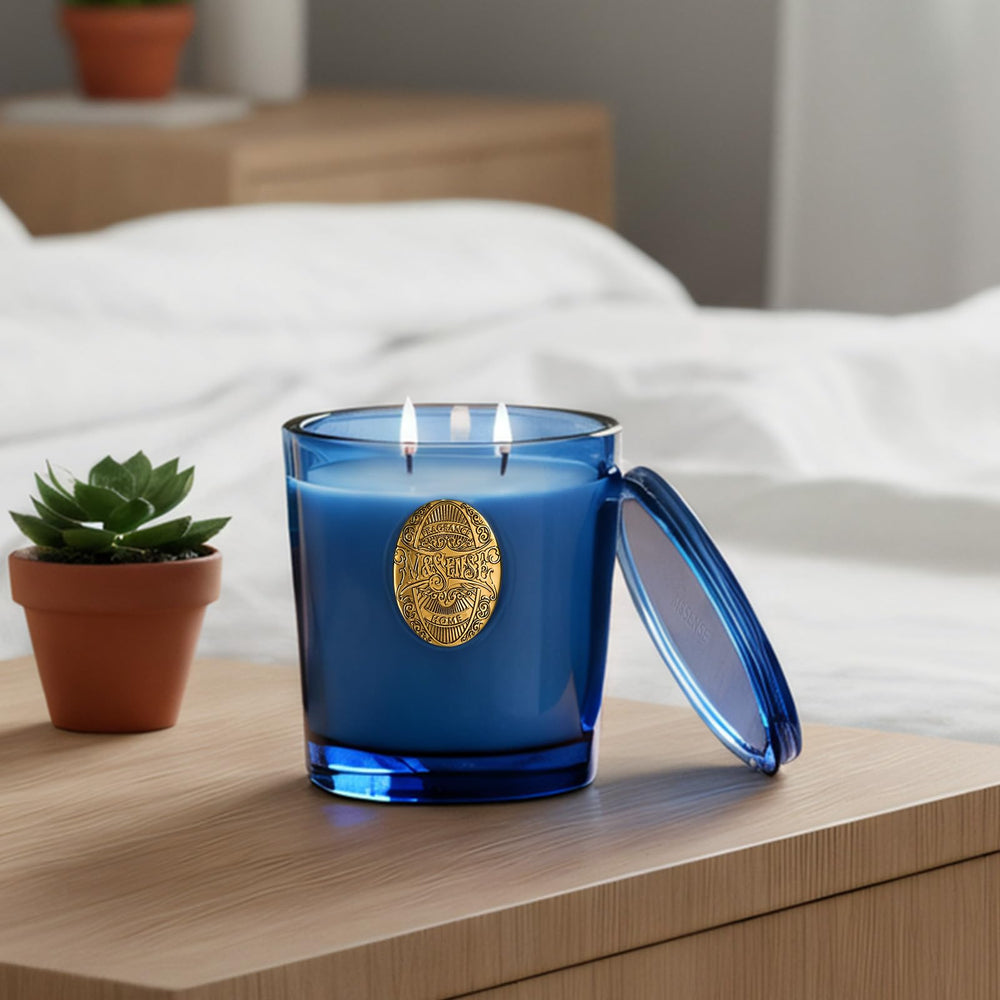 M&SENSE large two-wick summer candle visual 3 with reusable vessel adds chic décor