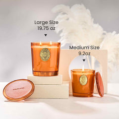 M&SENSE large soy candle provides extended fragrance for gatherings.