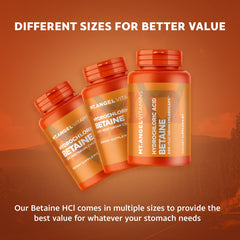 Mt. Angel Vitamins HCl Betaine bottle cap ensures quick daily access and ease.