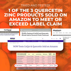 Mt. Angel Zinc Quercetin bromelain ingredients panel for synergy.