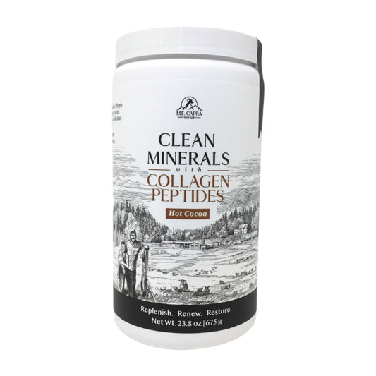 Mt Capra Clean Minerals with Collagen powder for a nutrient-dense protein and mineral boost.