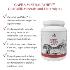 Mt Capra Mineral Whey dissolving in water, highlighting easy absorption