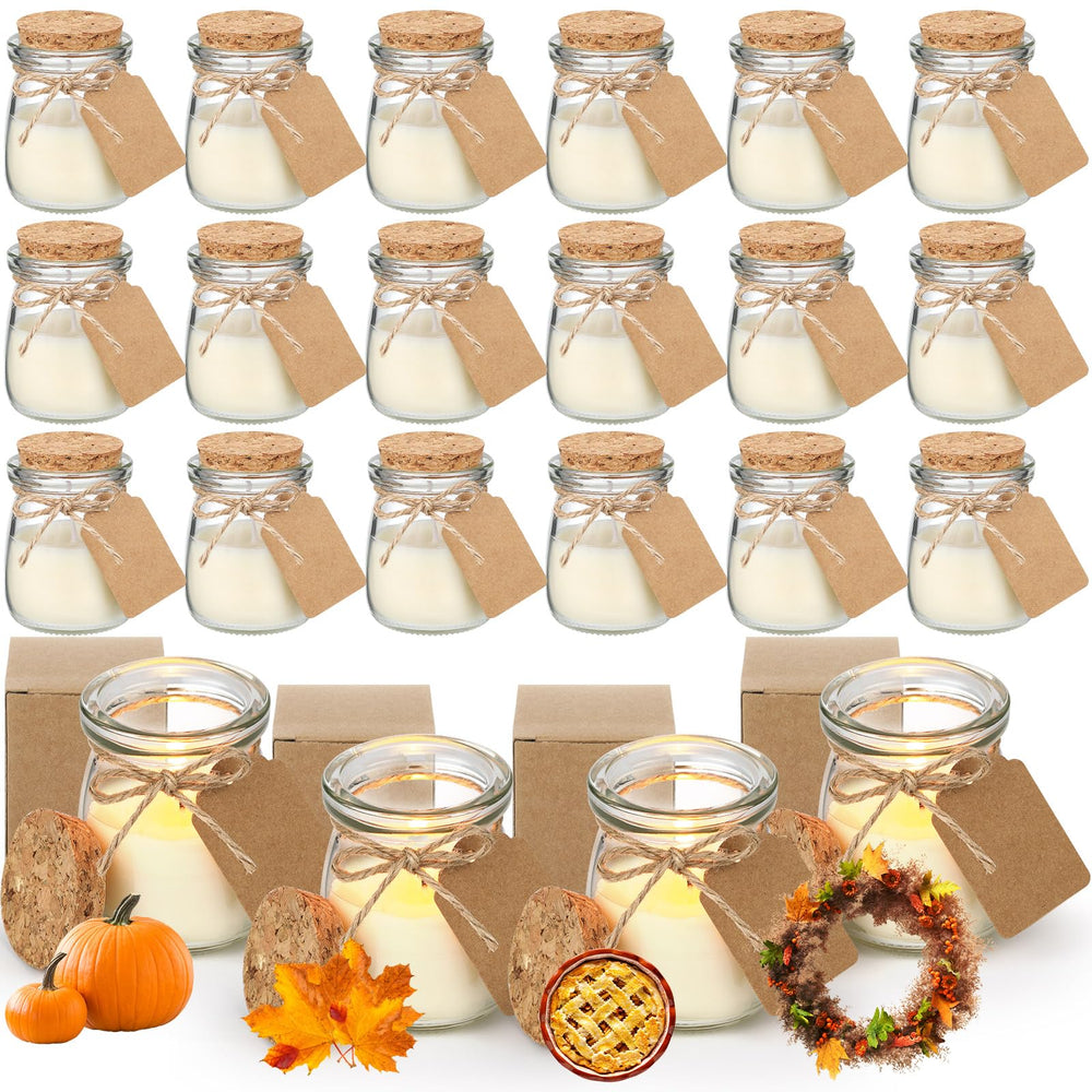 MTLEE 24-pcs fall jar candles set in decorative box for cozy home scent.