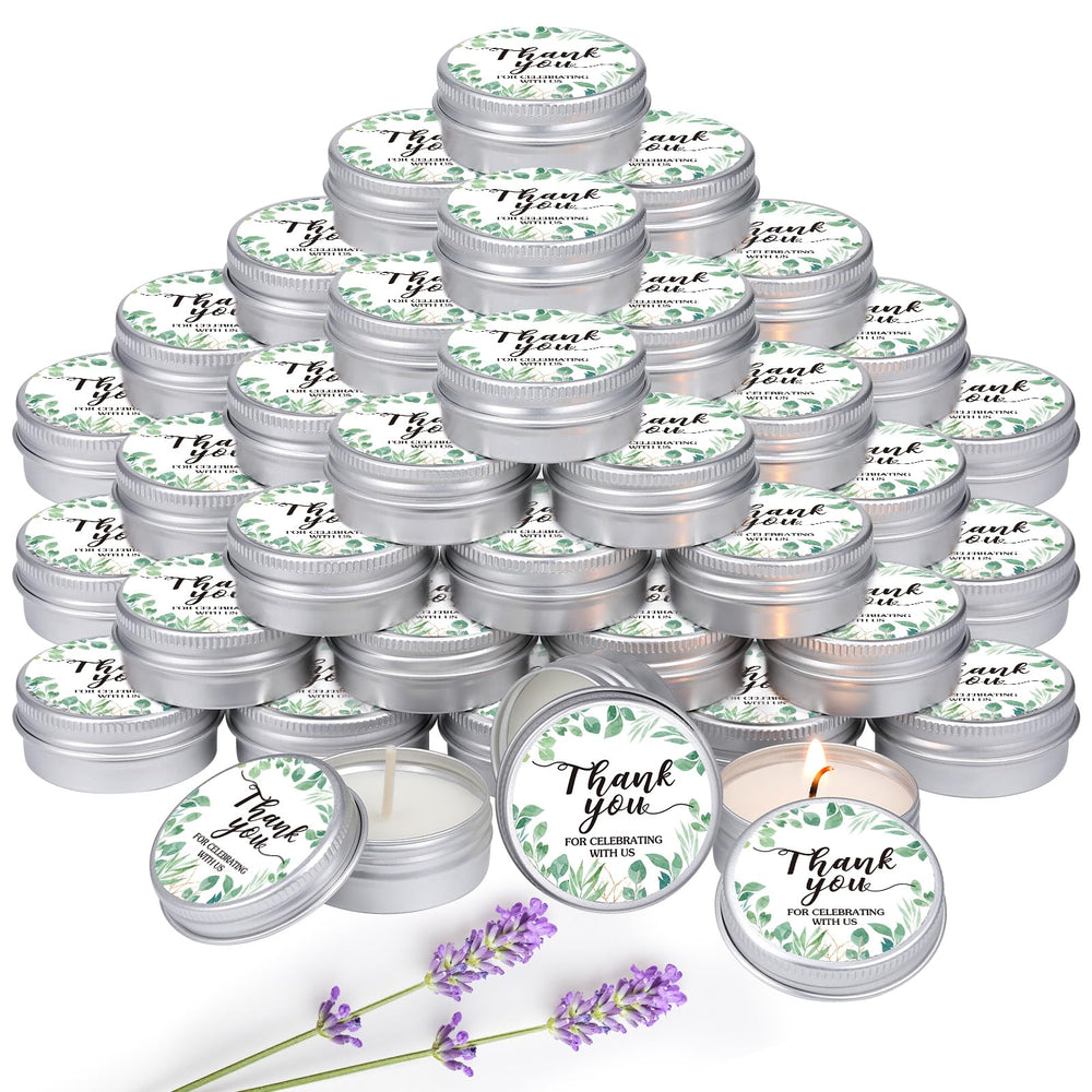 MTLEE baby shower candle favor tin packaging enhances tablescape and guest keepsake