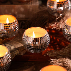 MTLEE disco ball candles used as elegant wedding decor with glow