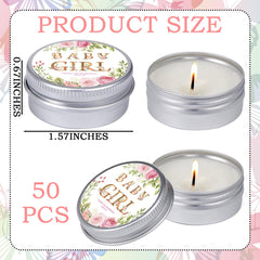 MTLEE romantic design baby girl tin candle for events