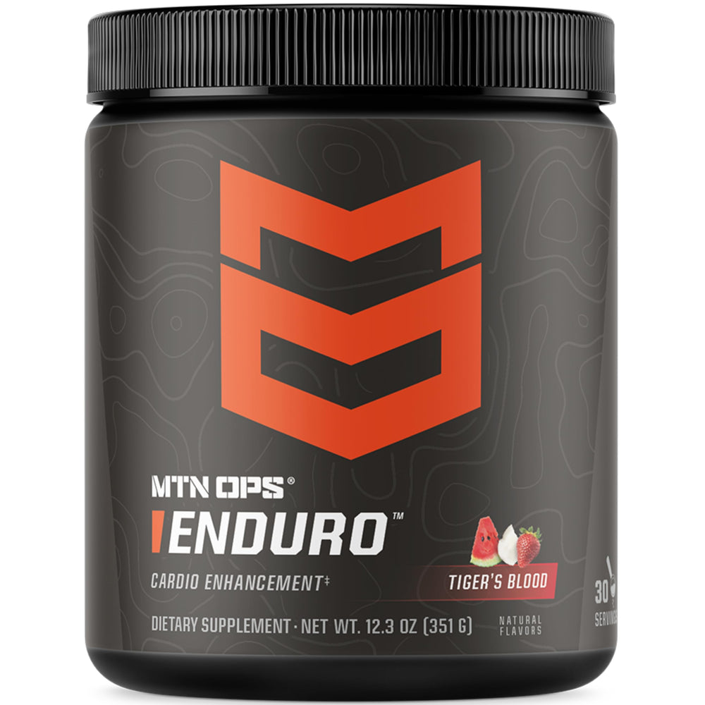 MTN OPS Enduro tub label with nutrition facts for informed training
