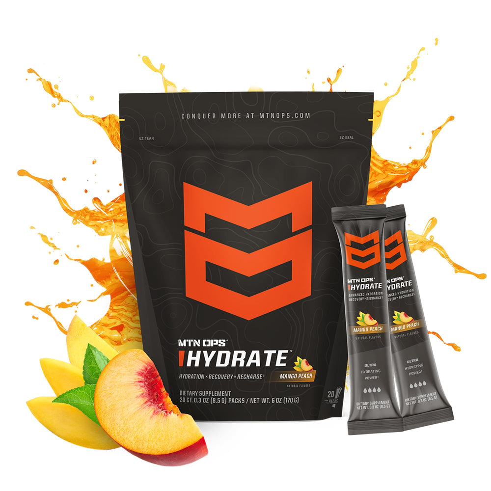 MTN OPS Hydrate scoop pouring into water for fast hydration
