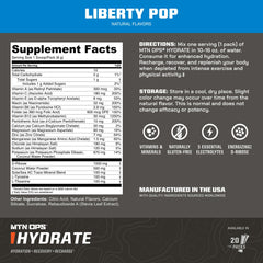 MTN OPS Hydrate water bottle with powder mix for quick hydration.