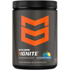 MTN OPS Ignite energy drink powder bottle for sustained focus and clean energy