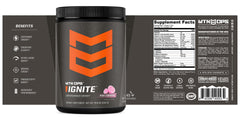 MTN OPS Ignite pink lemonade mixed in water for daytime energy and focus