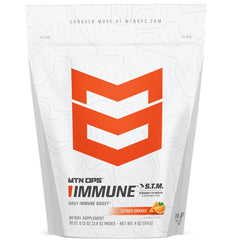 MTN OPS Immune STM sachet pour shows convenient, travel-ready immune support.