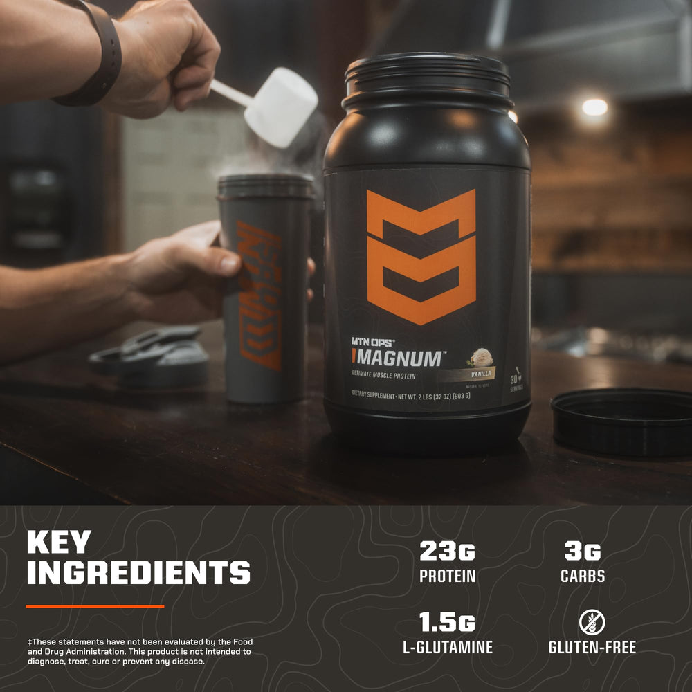 MTN OPS Magnum Vanilla label closeup with clean ingredients