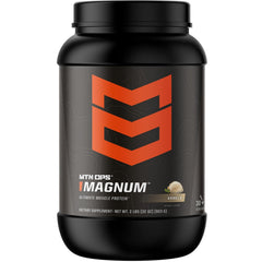 MTN OPS Magnum Vanilla tub shown for post-workout protein blend for lean recovery