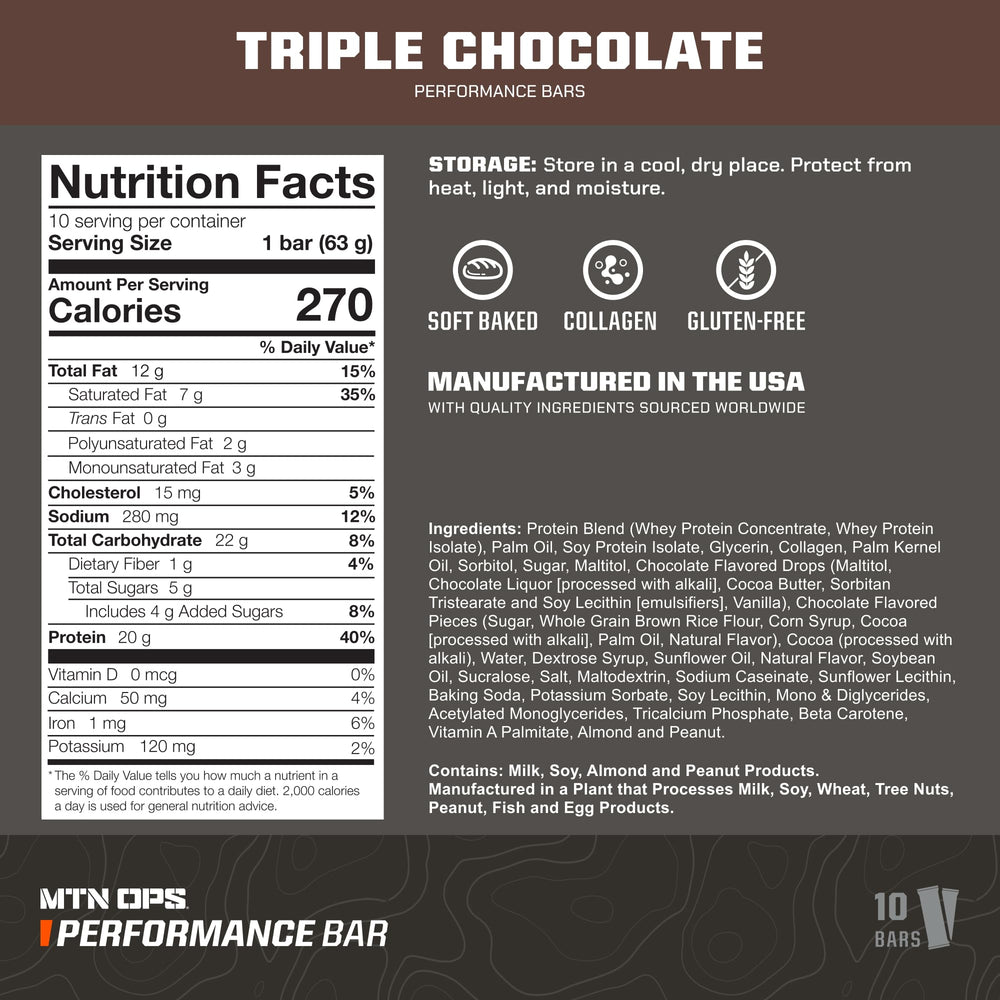 MTN OPS Triple Chocolate Mudslide bar close-up highlighting creamy texture