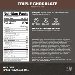 MTN OPS Triple Chocolate Mudslide bar close-up highlighting creamy texture