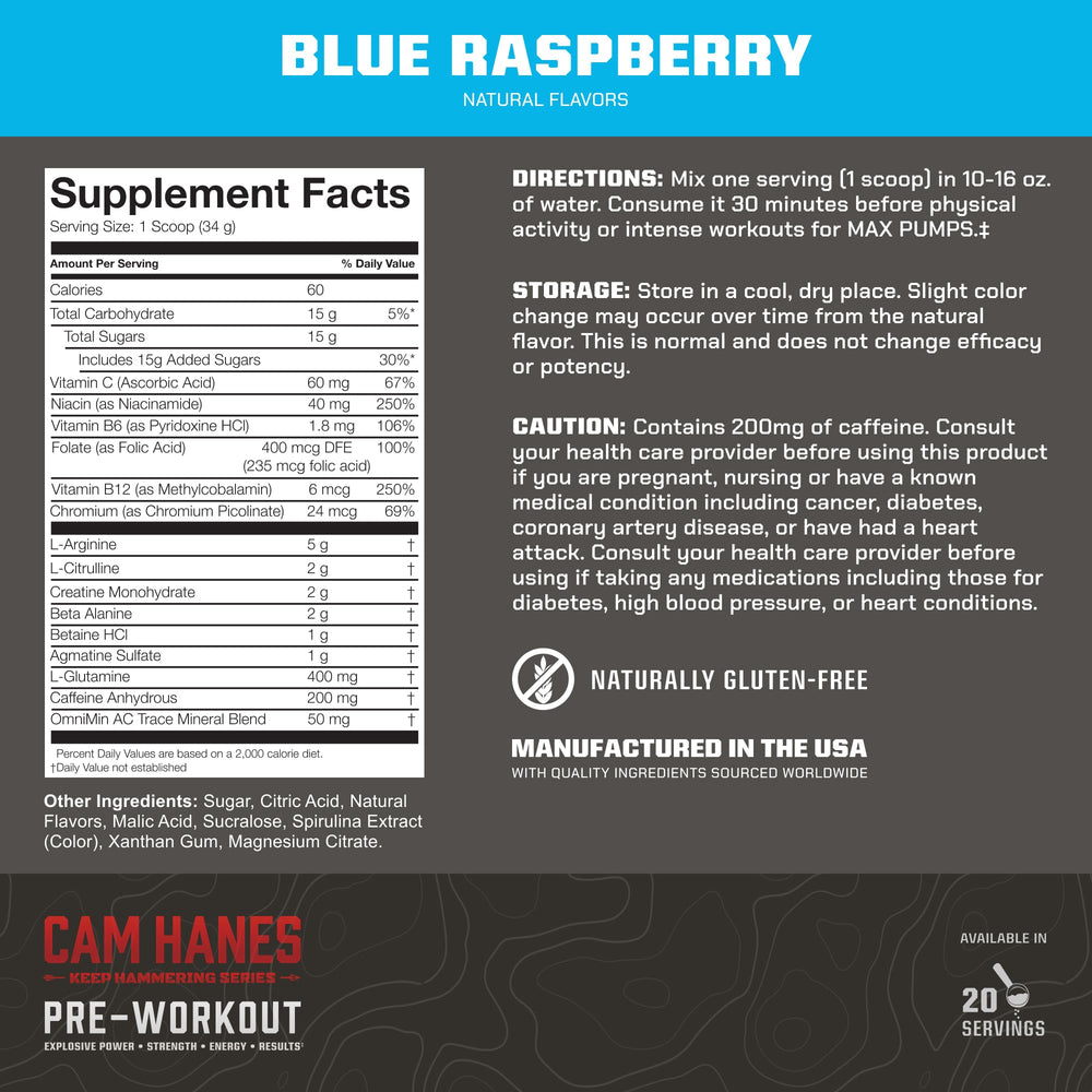 Blue Raspberry MTN OPS Yeti powder ready to mix into drink