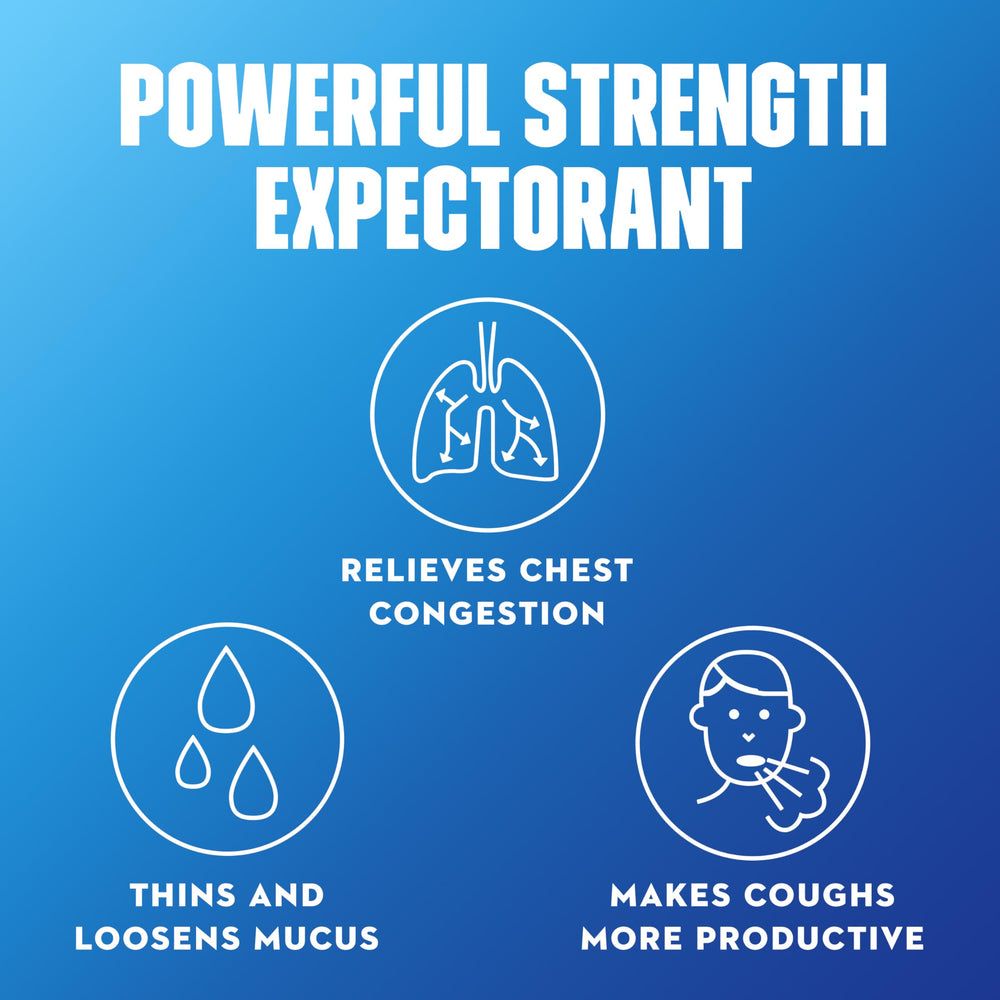 Mucinex 12-hour bottle side view highlights the two-layer release formula.