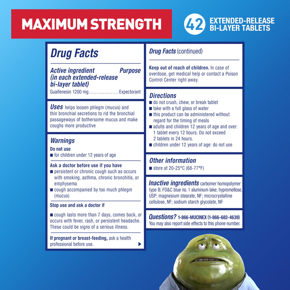 Mucinex 12 Hour tablets being poured to show immediate and extended release