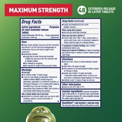 Mucinex DM 12Hr side panel with directions for adults 12+.