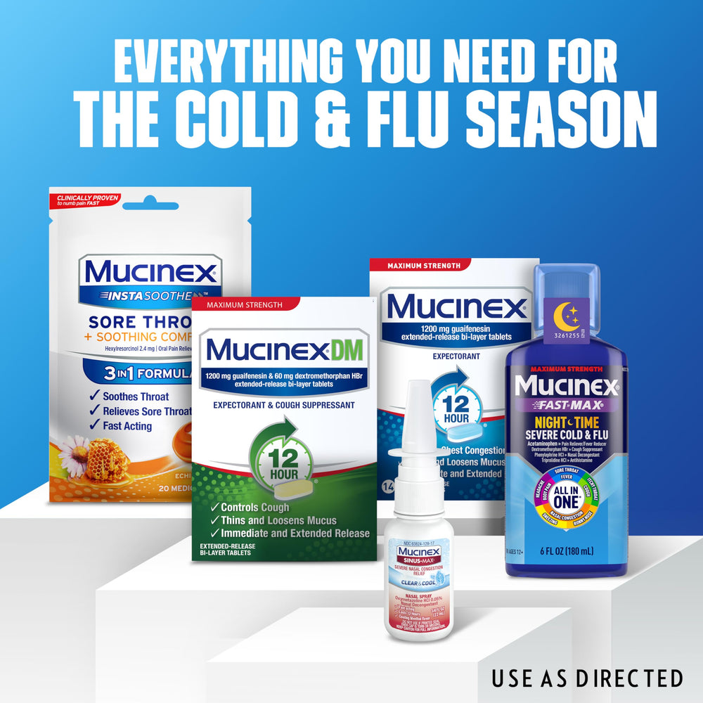 Mucinex Sinus-Max bottle demonstrates straightforward nasal spray application