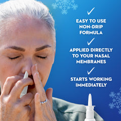 Mucinex Sinus-Max precision mist showing targeted delivery for sinus relief