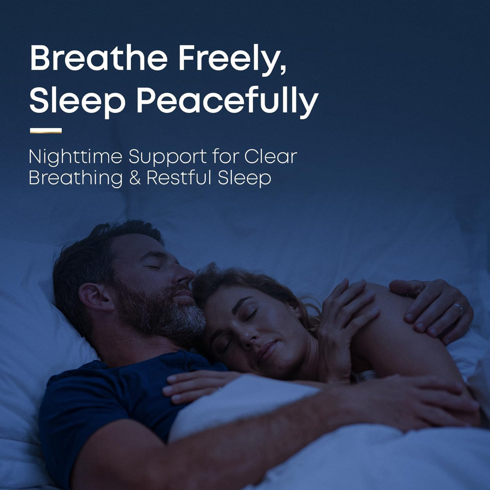 Herbal Tea Therapy mucus-support BREATHE PM capsules illustrate mucus thinning before sleep