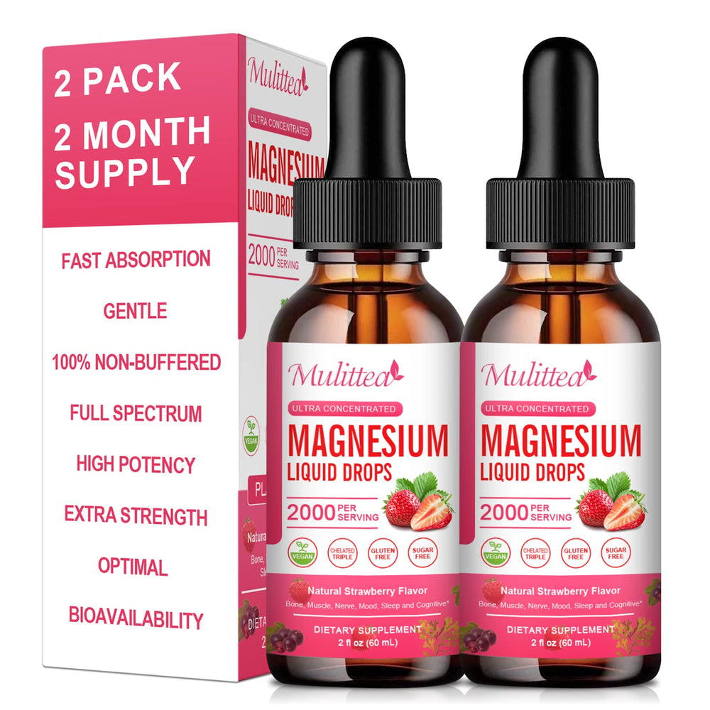 Mulittea magnesium glycinate liquid bottle for daily relaxation support
