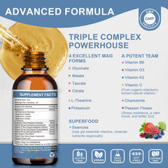 Mulittea magnesium glycinate liquid drop pours for easy nightly dosing