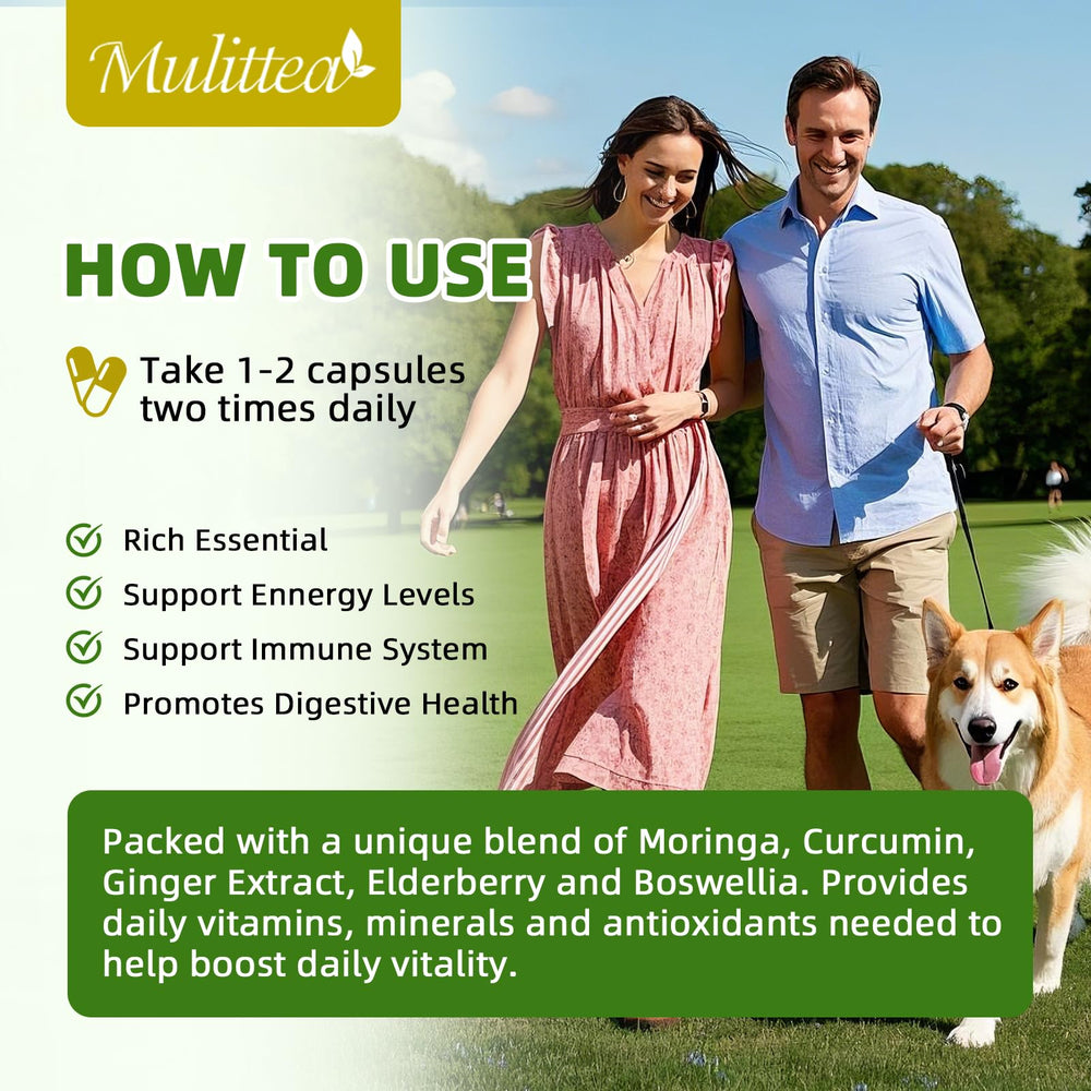 Mulittea Moringa two-pack collection on shelf.