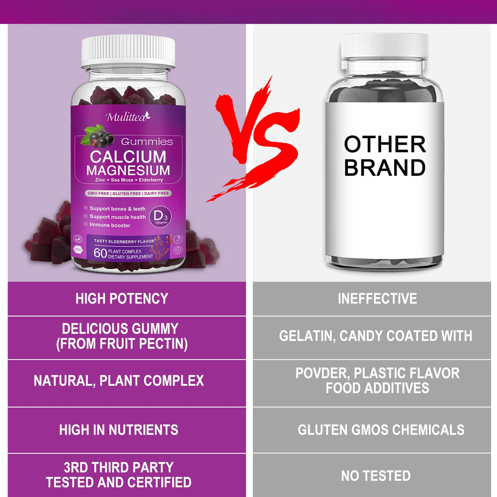 Mulittea natural ingredients featuring elderberry and sea moss minerals