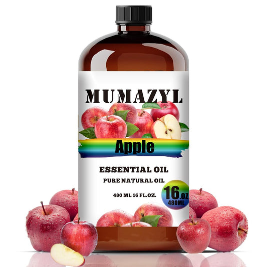 MUMAZYL Apple essential oil bottle in amber glass for diffusers and crafts.