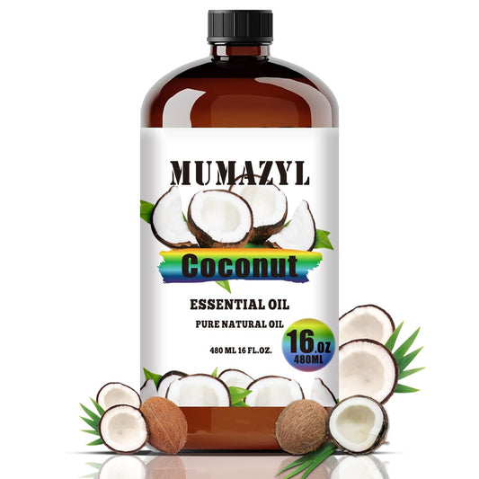 MUMAZYL Coconut Oil 16oz amber bottle for diffuser use and DIY projects.