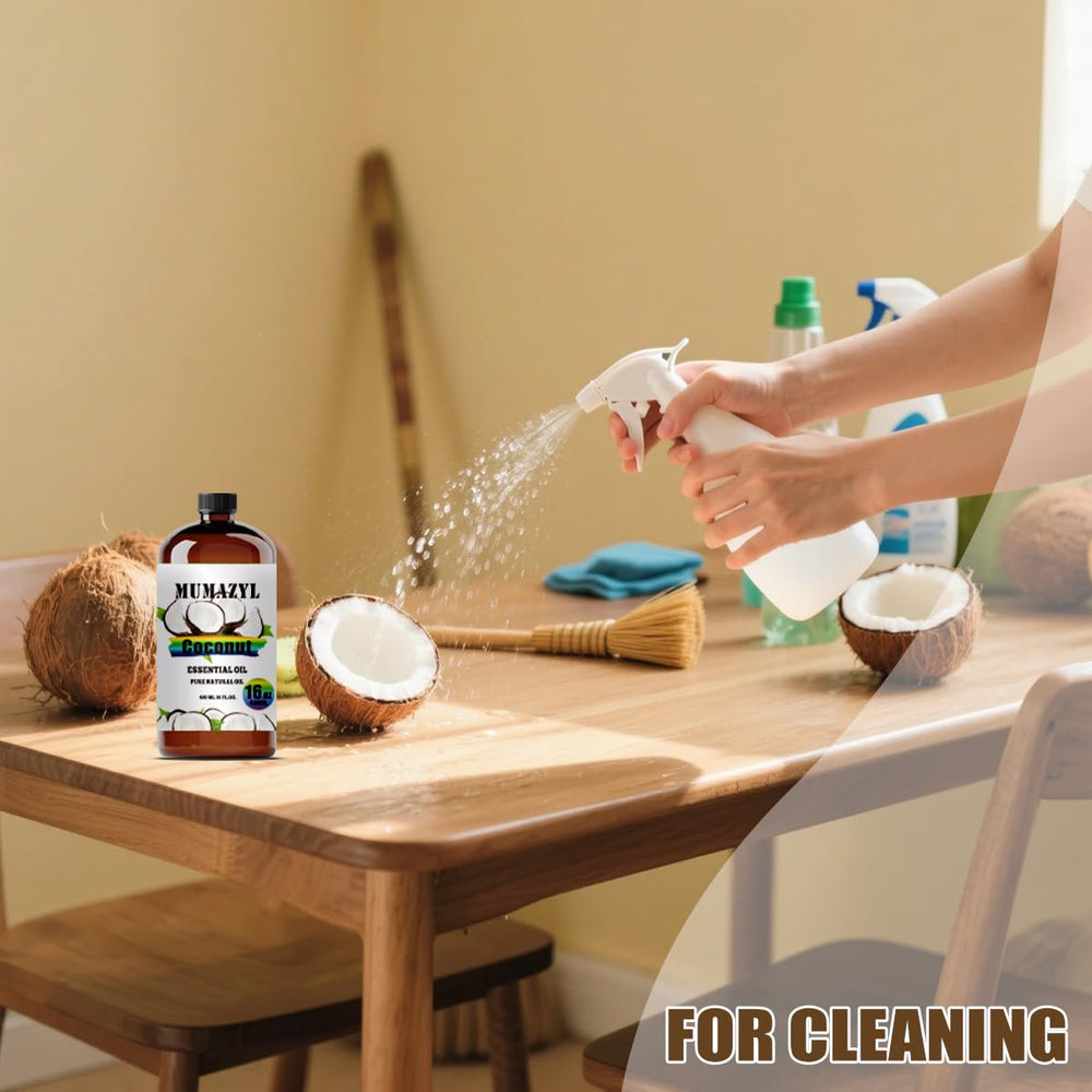 MUMAZYL Coconut Oil with flow-control stopper for precise dosing.