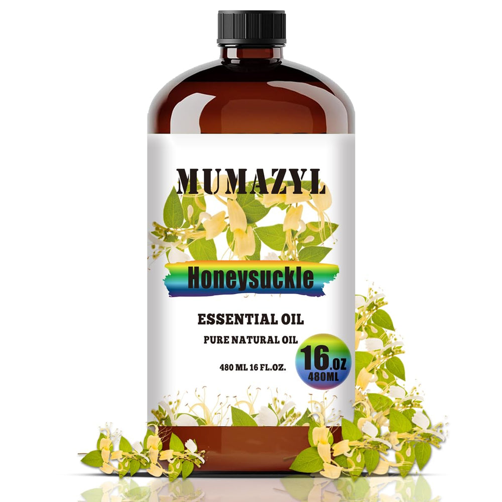 MUMAZYL Honeysuckle oil 16oz bottle showcasing premium glass packaging that preserves aroma