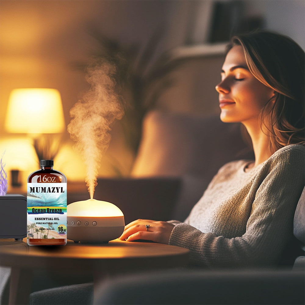 MUMAZYL Ocean Breeze amber glass bottle preserves scent.