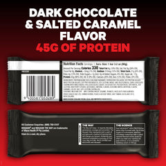 Musashi bar nutrition label highlights 45g protein per bar