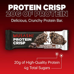 Cross-section of MUSASHI Protein Crisp Bar showing crisp texture and protein core