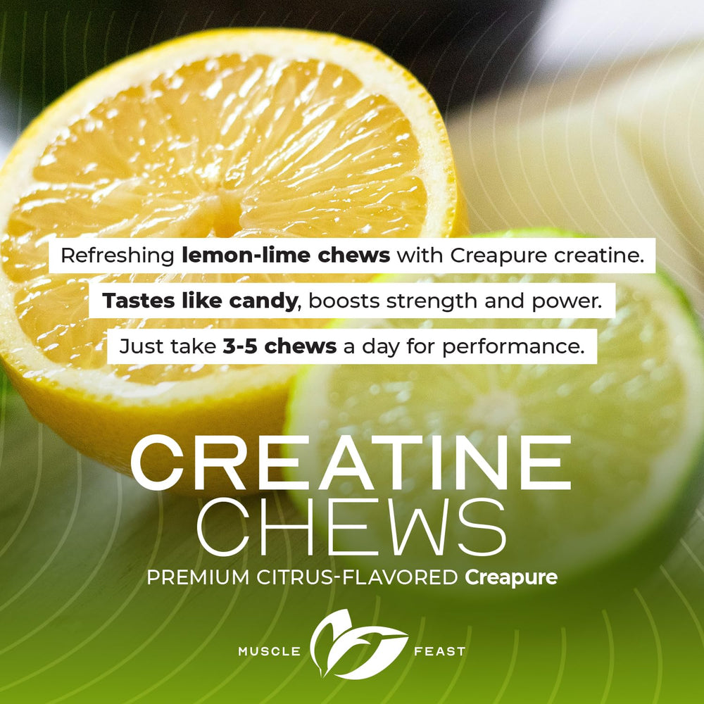 Muscle Feast Creatine Chews vegan gluten-free option for athletes.