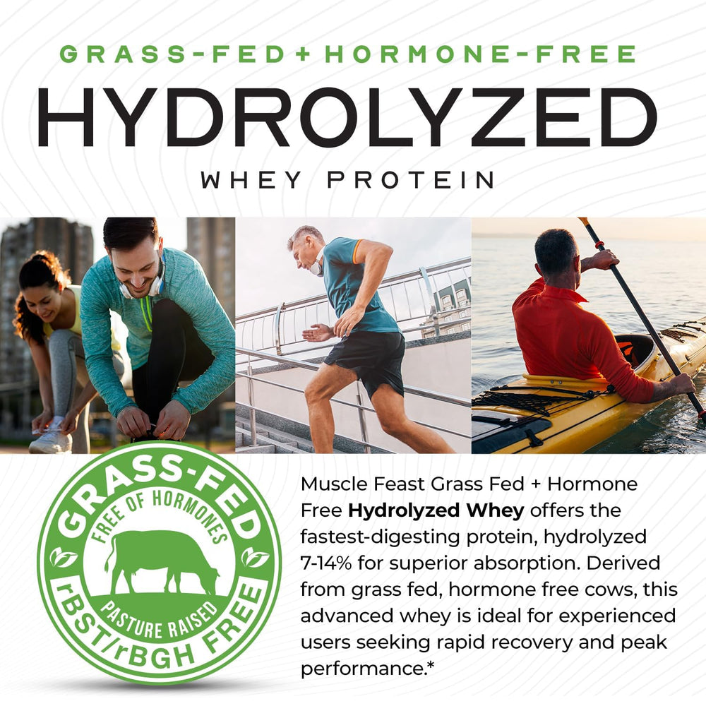Muscle Feast hydrolyzed whey with sunflower lecithin for smooth mixing.