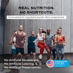 Muscle Feast vanilla whey protein close-up highlights natural stevia sweetness