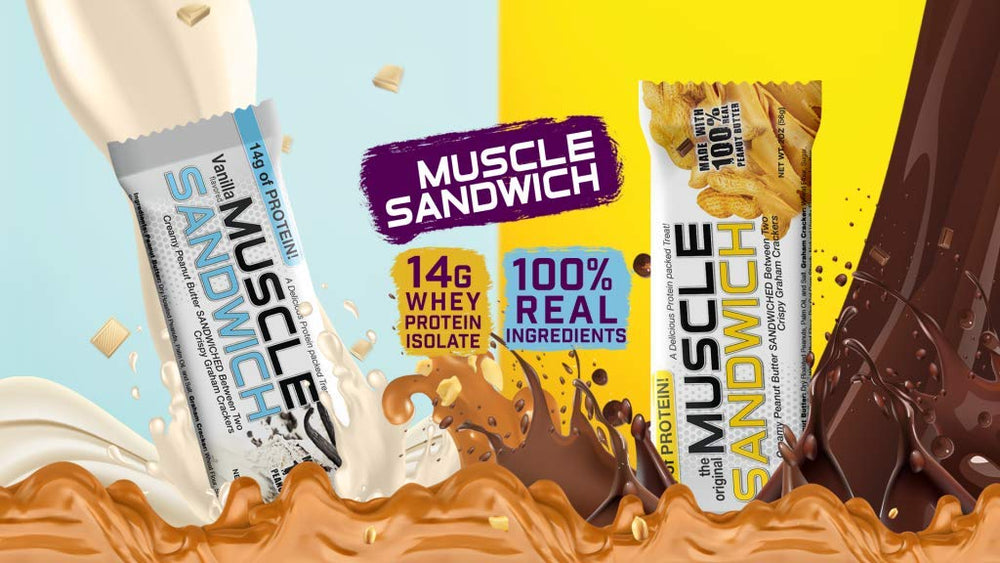 Muscle Foods Muscle Sandwich Bar coating detail – silky shell and crunchy texture.