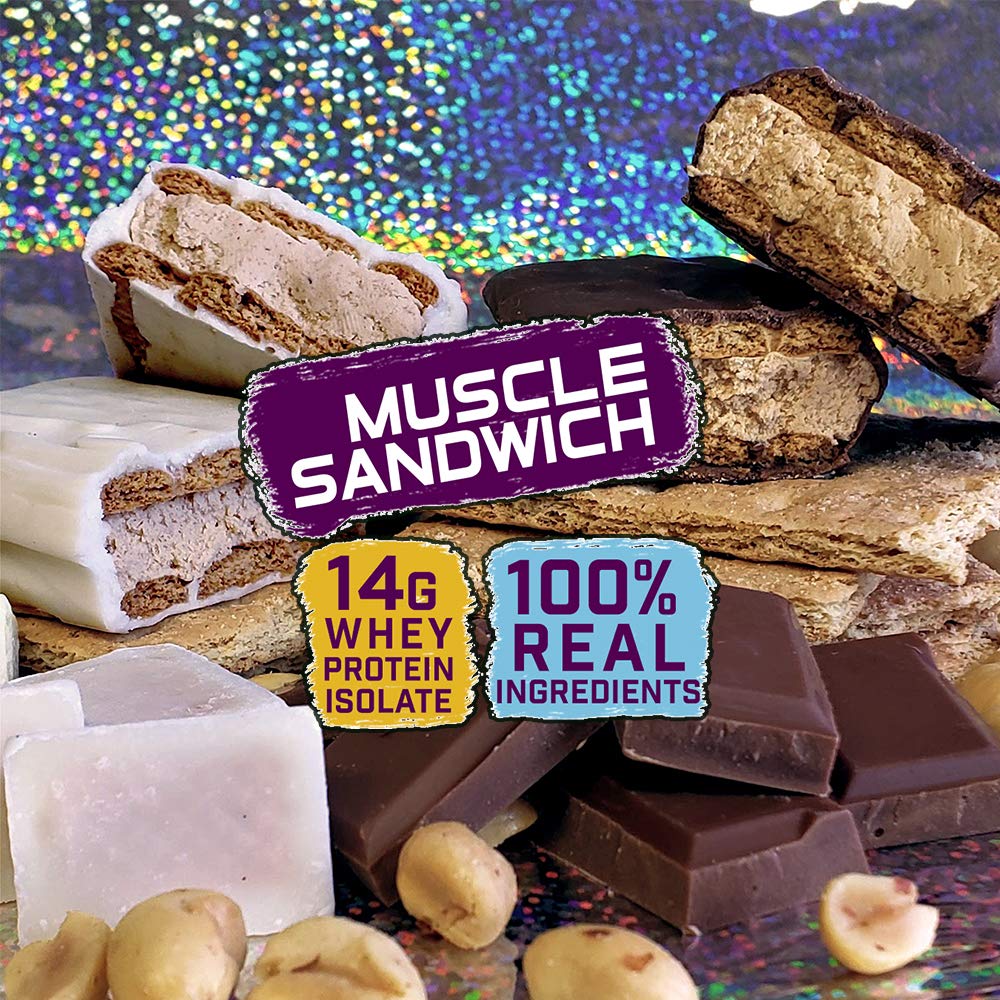 Muscle Foods Muscle Sandwich Bar Peanut Butter Vanilla – creamy PB with vanilla coating for a high-protein snack.