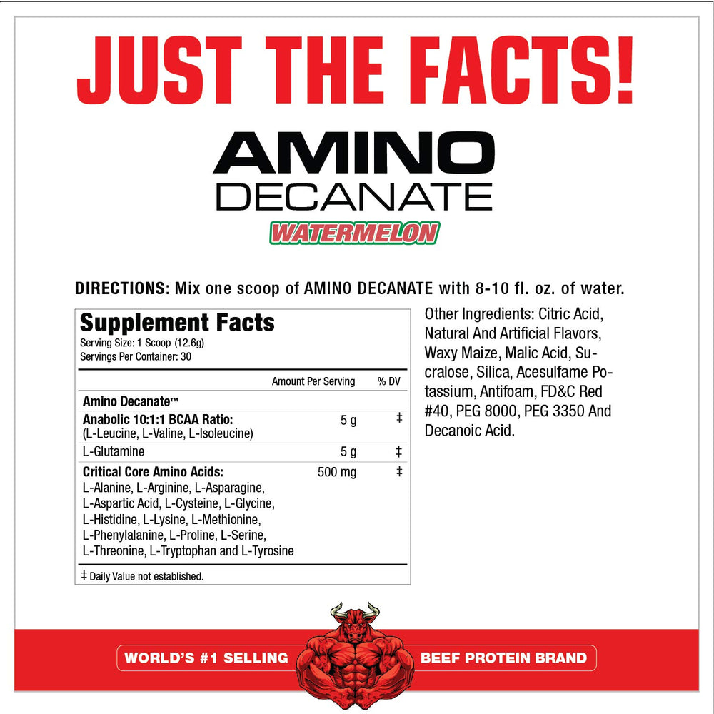 Shaker with MuscleMeds Amino Decanate Watermelon being mixed.