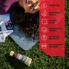 Muscle Milk Pro vanilla on-the-go bottle ideal for workouts and travel