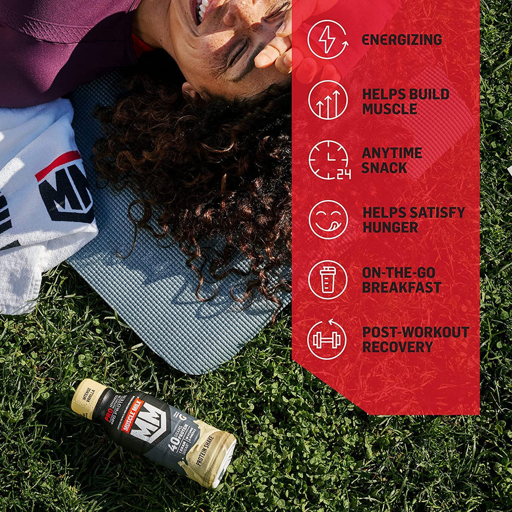 Muscle Milk Pro Intense Vanilla smoothie addition for creamy texture.