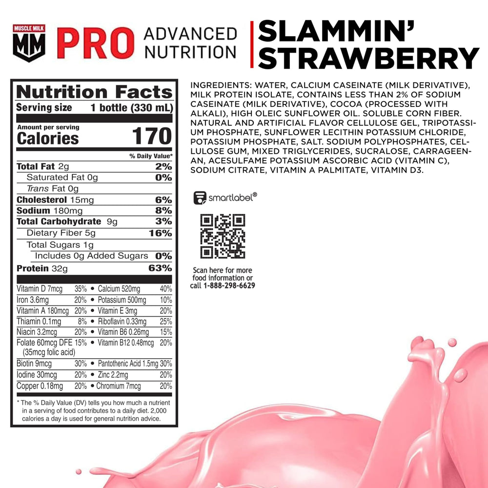 12-pack of Muscle Milk Pro bottles displayed for on-the-go protein.