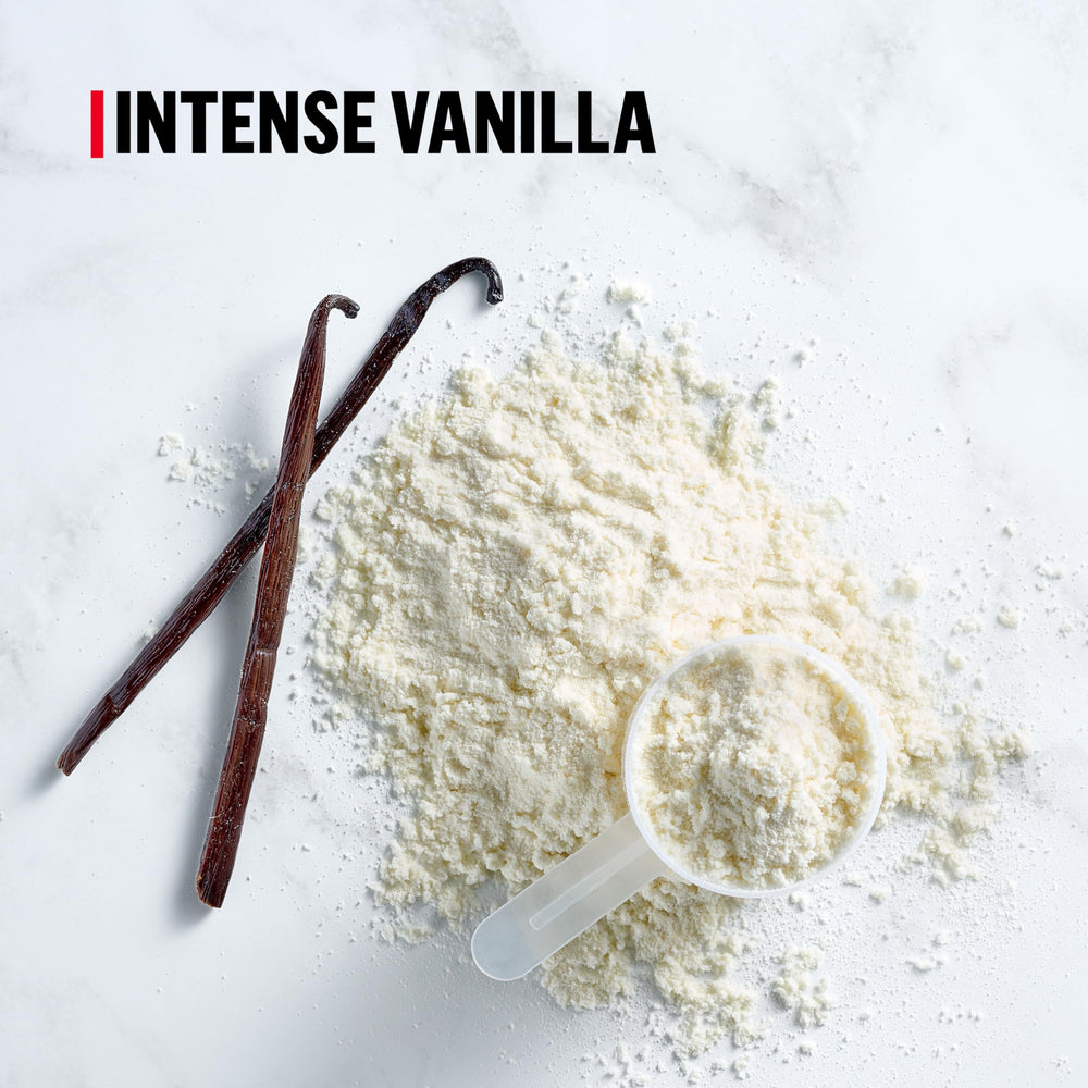 Muscle Milk Pro Series Intense Vanilla pours into a shaker for quick protein intake
